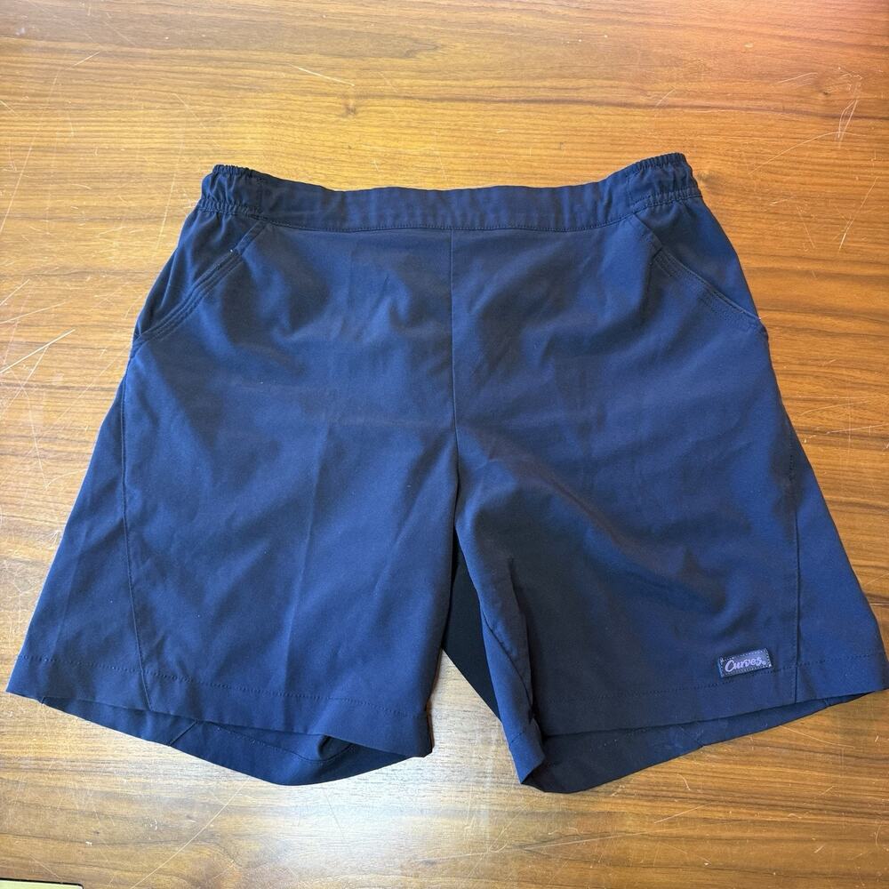 Curves Shorts Men's Size Small Black Pull On Activewear High Rise Pockets